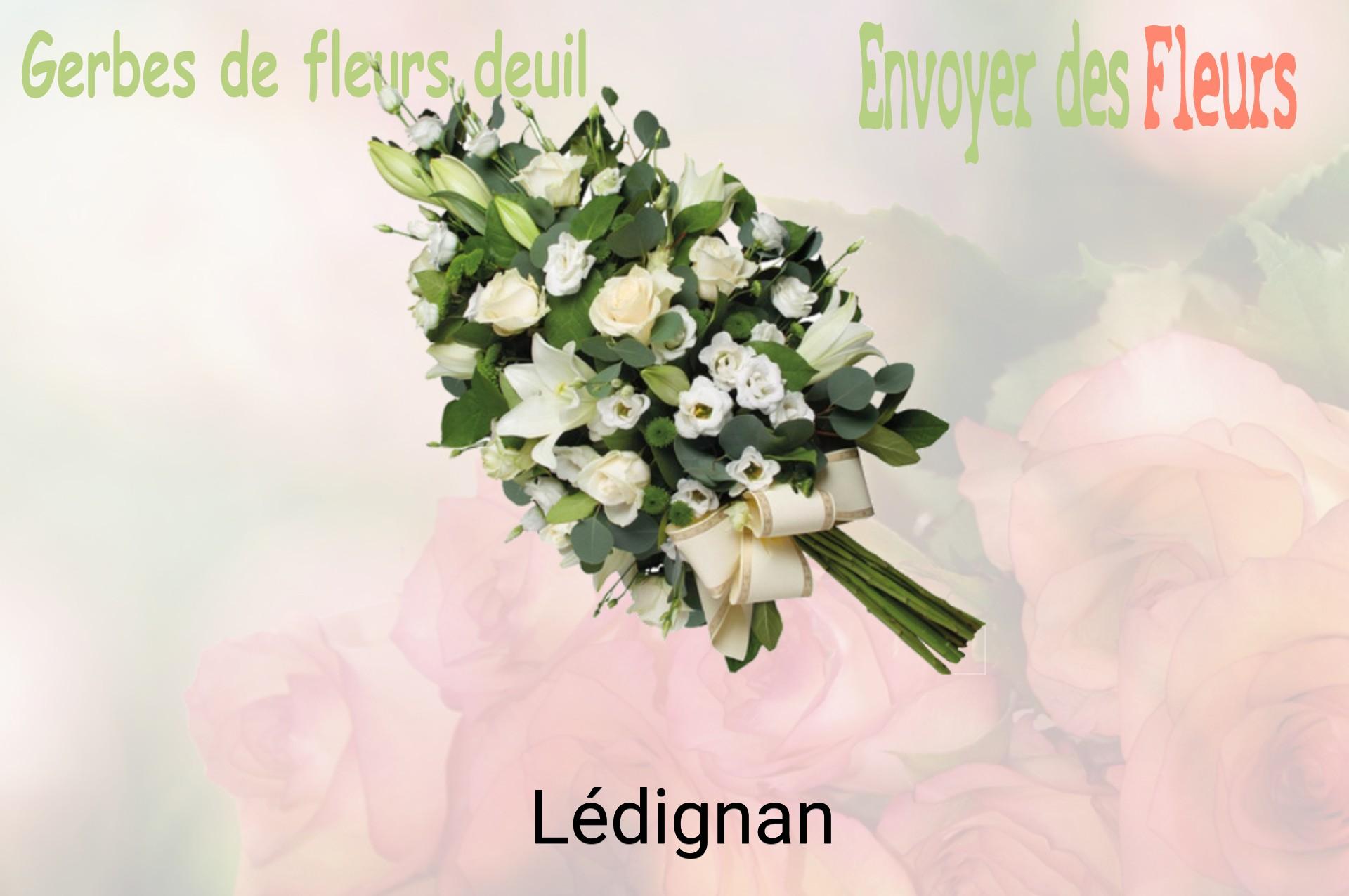 Gerbe de fleurs de deuil livrée à Lédignan